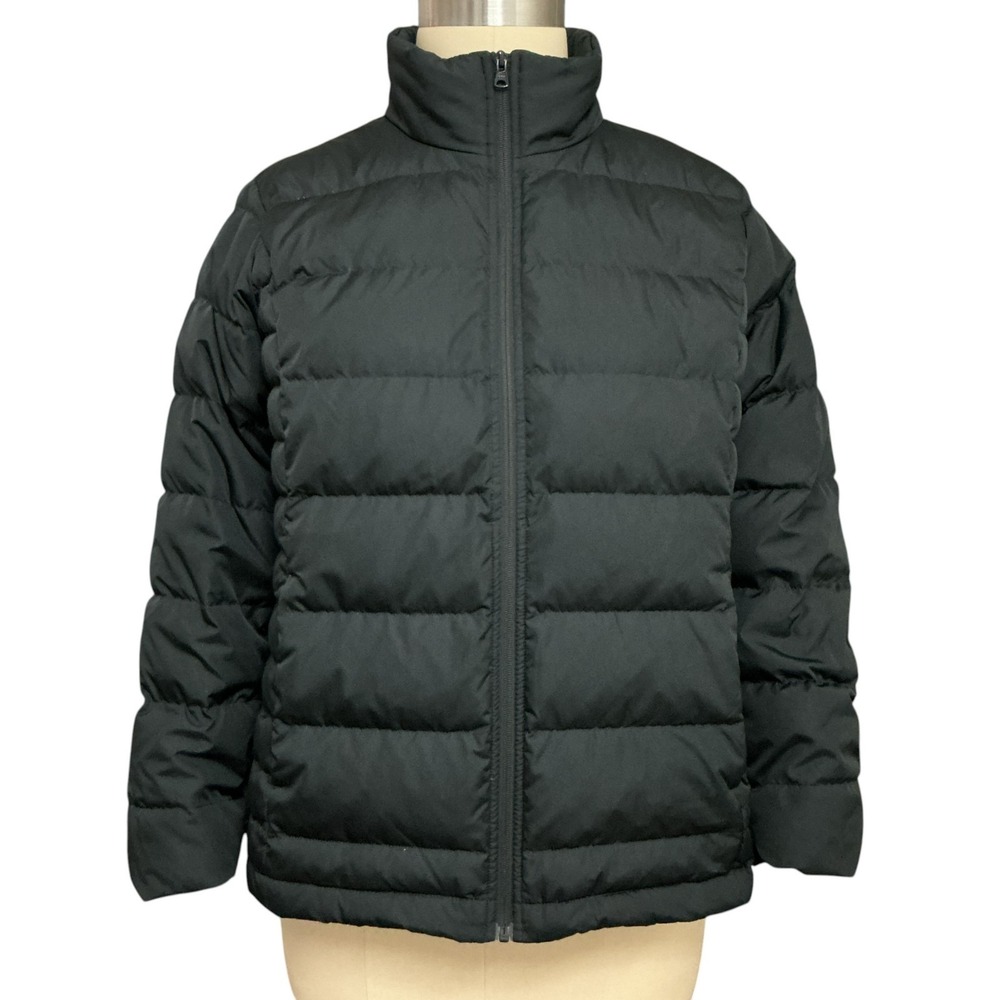Lands' End Womens Down Insulated Puffer Jacket Plus sz 1X Black Gorpcore Outdoor